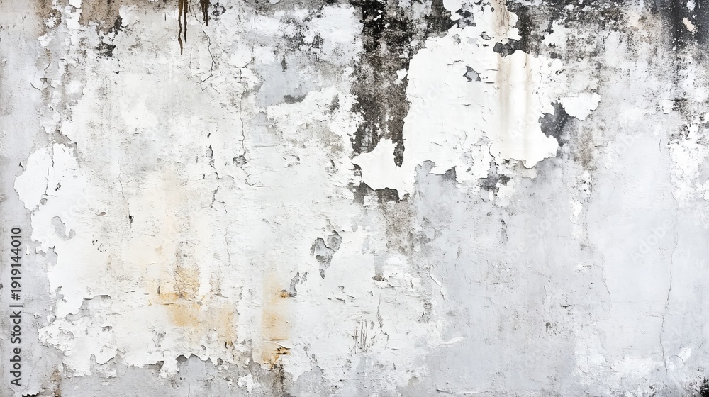 Fototapeta premium Aged weathered concrete wall with peeling paint texture