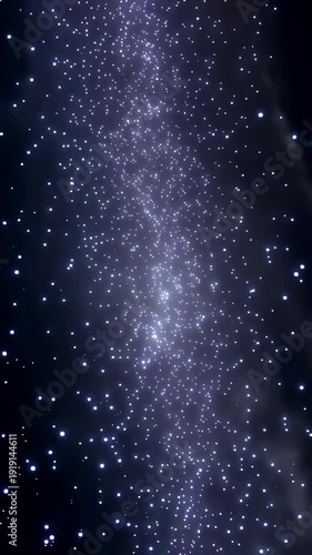 Night sky filled with stars and a bright galaxy band, showcasing a gradual transition of celestial elements across the cosmos in a dark, expansive universe