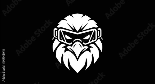 Eagle head wearing goggles illustration