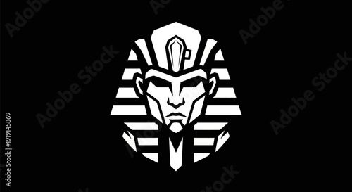 Egyptian pharaoh graphic on black