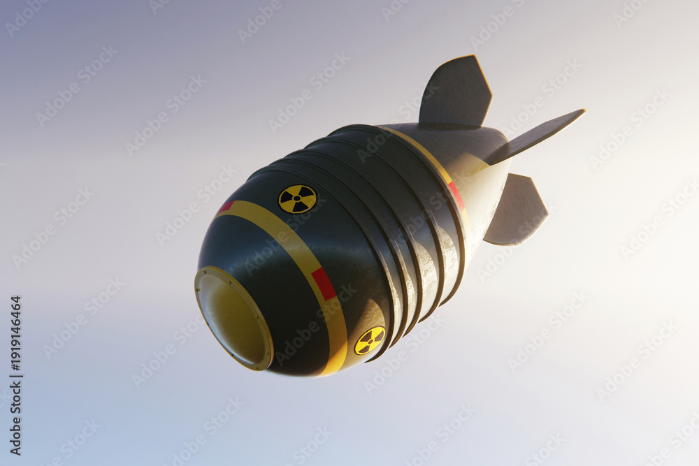 Φωτογραφία falling nuclear bomb against a clear sky