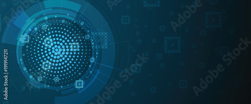 Ukrainian moderm technology background for science and business theme