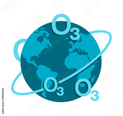 Ozone Layer Protection Around Earth Concept