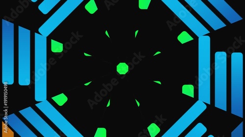 Geometric Shapes Animation with Neon Colors.