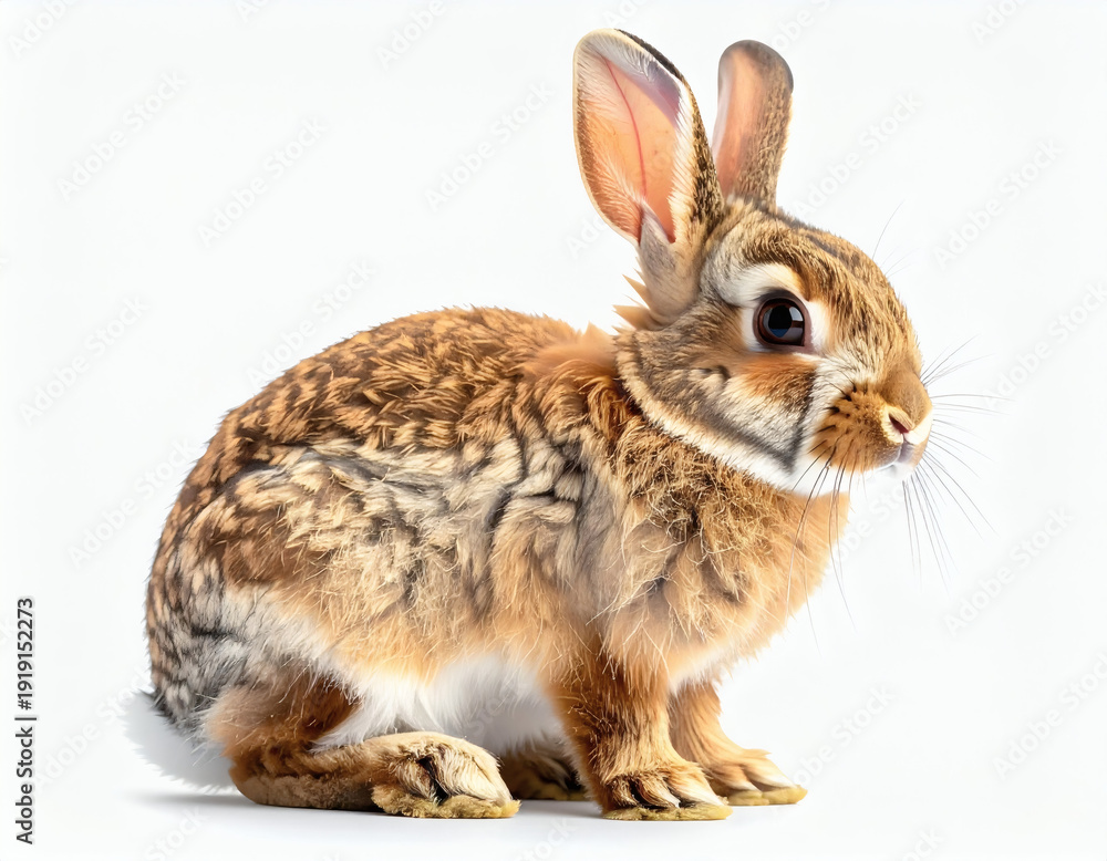Fototapeta premium A charming rabbit with expressive eyes and fluffy fur, captured in a close-up shot