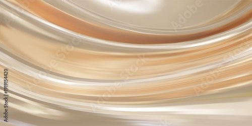 Abstract light beige gradient background. Minimalistic subtle wavy silk texture. 3D vector illustration.