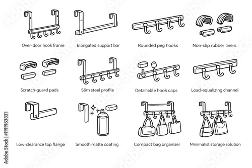 Caps storage top icon channel vector bag detachable organizer rubber door over