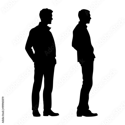 Standing Businessman figure silhouette vector