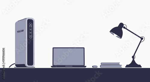 Modern Office Equipment and Accessories on Desk.