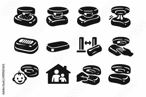 Magnet soap soft safety bathroom icon modern family hold holder vector