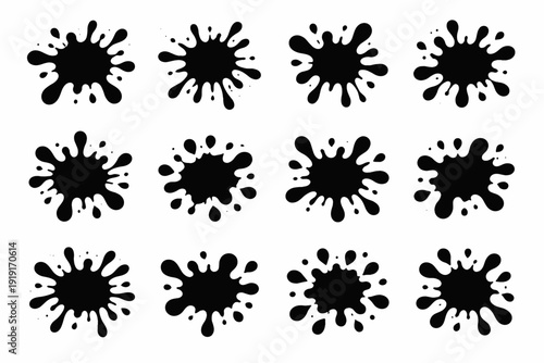 Ink blot sign stain vector abstract simple logo icon generation indicator image