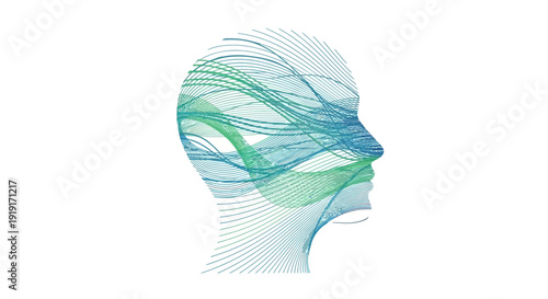 Human Brain Waves Illustration.