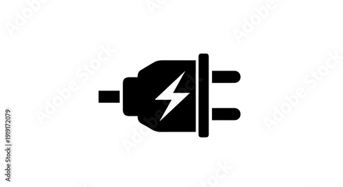 Electric plug silhouette icon collection. Includes power socket, energy, electricity, charger, cable, voltage, lightning bolt, current, connection