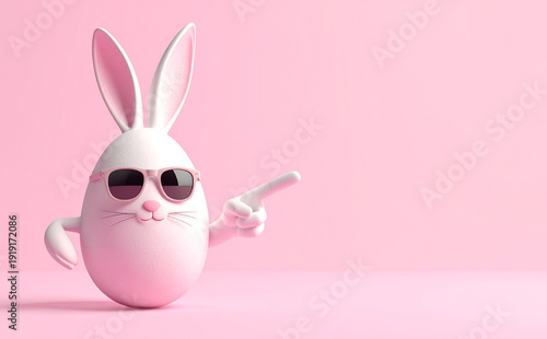 easter bunny in shape of easter egg. 