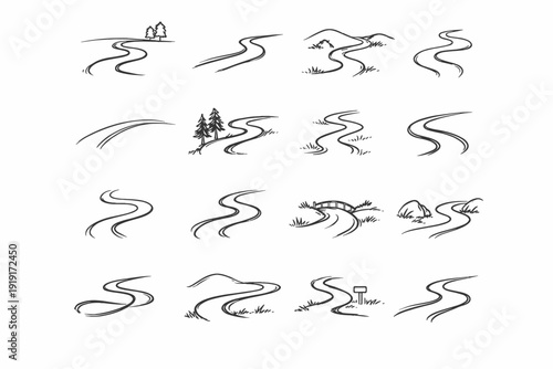 Sketch icon direction meandering icons arc path sweep vector informal curve drifting