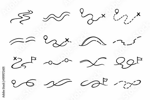 Broken crooked quiet travel icon navigation image flawed simple vector route loose