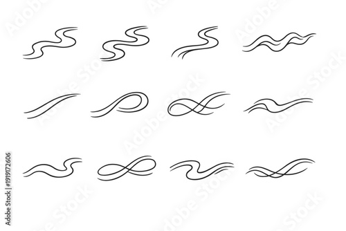 Quiet curve flowline fluid passage grid smooth icon vector route icons informal