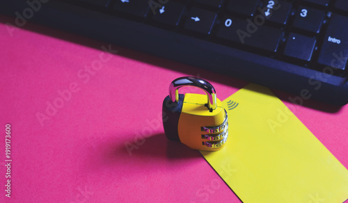 Photography Concept, security when making credit card payments.