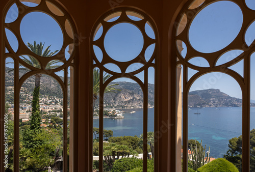 Saint-Jean-Cap-Ferrat, France - View of the French Riviera coast from the Villa Ephrussi de Rothschild, on Saint-Jean-Cap-Ferrat, France