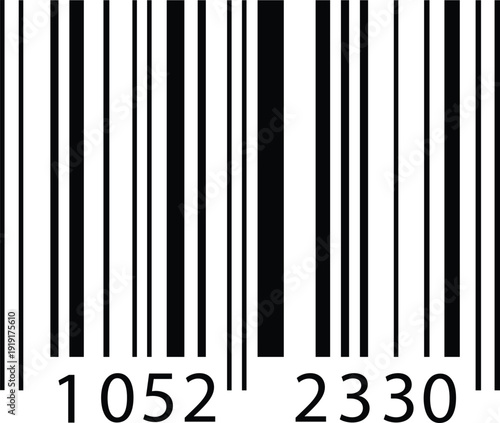 Retail Barcode Vector with Serial Number.
