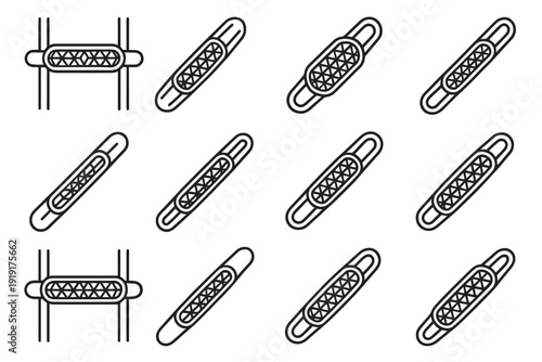 Stick vector reflector bike geometric aid modern cycling clear icon reflective rounded