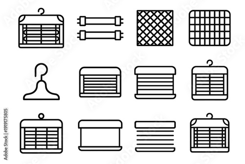 Icon tubes light strong electric control zapper geometry icons commercial unit vector