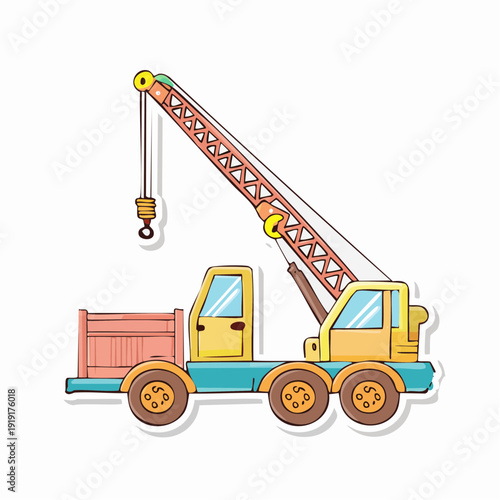 Crane Truck Illustration.