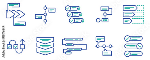 Arrow Navigation and Organizational Flow Symbols