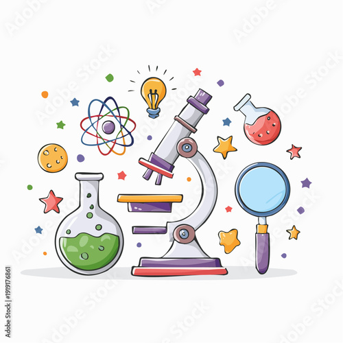 Microscope and Laboratory Equipment.