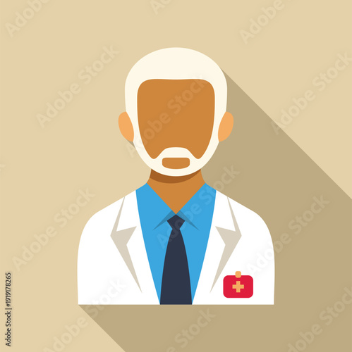 Doctor wearing a lab coat and tie, representing healthcare and medical services