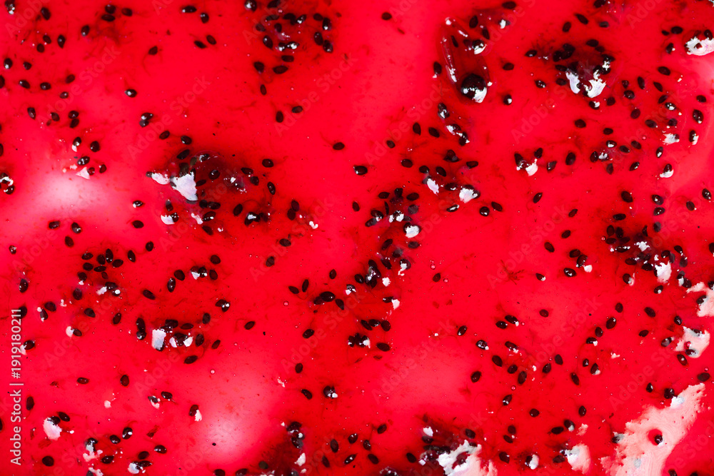 Εκτύπωση καμβά Glossy red currant jam surface, tiny seeds and reflective highlights, thick syru