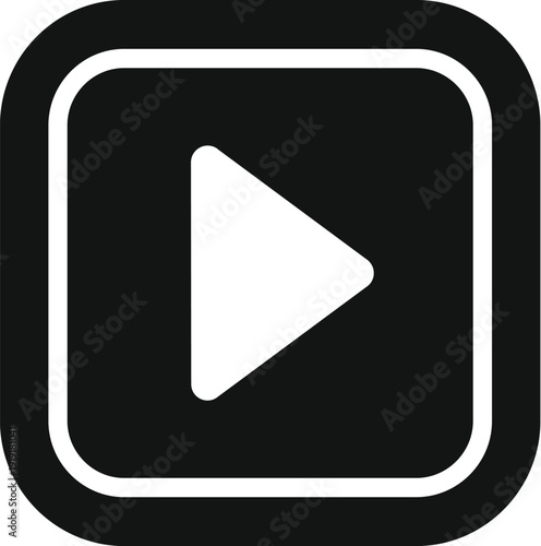 Play button icon representing multimedia content starting and media functions