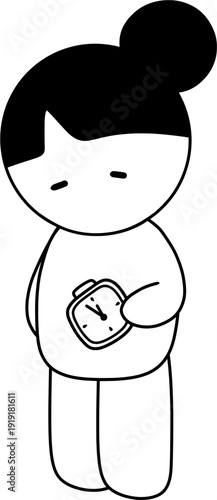 시계를 든 캐릭터