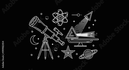 Telescope Astronomy Science Education Illustration Objects.