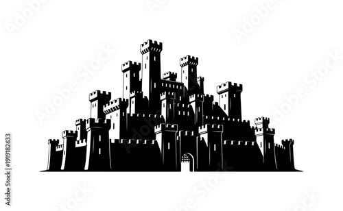 Medieval castle silhouette