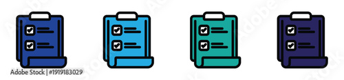 Task Management Clipboard Icon Collection with Document and Checklist Symbols