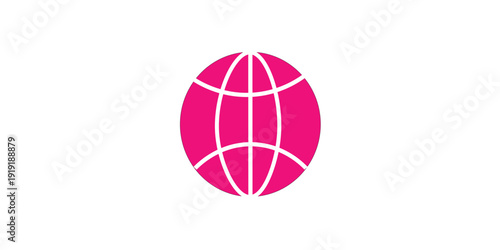 Global Connectivity Symbol: A vibrant magenta globe, its intricate network of lines symbolizing seamless global connectivity and interconnectedness.