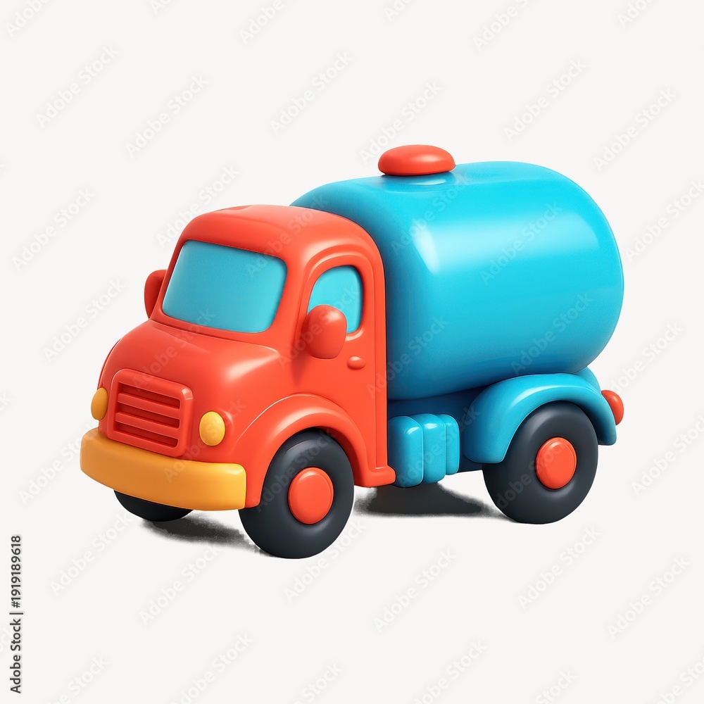 Naklejka premium Colorful toy tanker truck illustration.