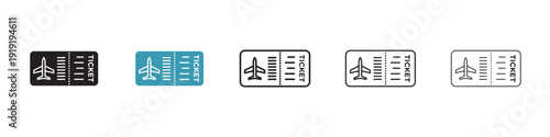 Air tickets icon in flat style. Basic vector symbol illustration