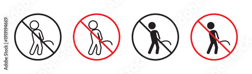 Ban piss sign in flat style. Basic vector symbol illustration
