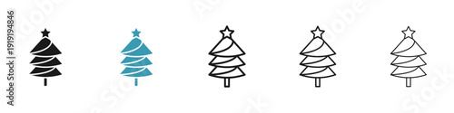 Christmas tree icon in flat style. Basic vector symbol illustration