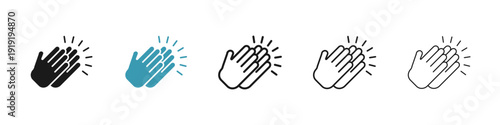 Clapping hands icon in flat style. Basic vector symbol illustration