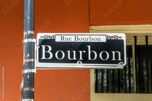 Bild auf Leinwand Close up of a street sign in New Orleans French Quarter, Louisiana