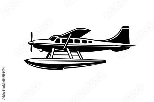 Simplified cutaway-style exterior view of a seaplane