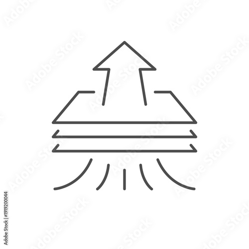 Filtration process line outline icon