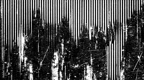 Black and White Grunge Stripes Texture Background Abstract Distressed Vertical and Horizontal Lines, Rough Urban Scratch Overlay, Vintage Monochrome Noise Pattern for Poster, Print, Wallpaper and Gray