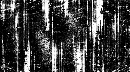Black and White Grunge Stripes Texture Background Abstract Distressed Vertical and Horizontal Lines, Rough Urban Scratch Overlay, Vintage Monochrome Noise Pattern for Poster, Print, Wallpaper and Gray