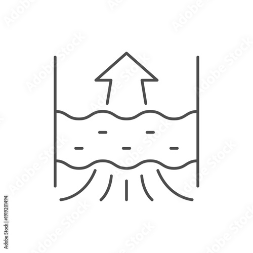 Wet filtration line outline icon
