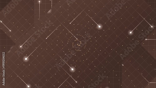 Stunning cosmic display of shooting stars and celestial spiral galaxy in space.