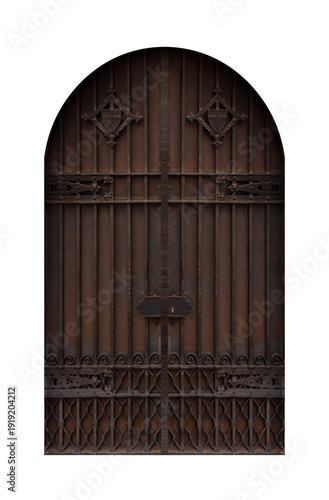 elements of architectural decorations of buildings, doors, latticed gates and patterns, on the streets in Catalonia, public places.